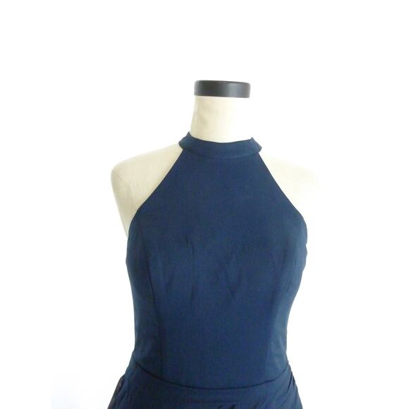 NWT Azazie Galicia Navy Halter Dress Size A6 - Picture 6 of 8